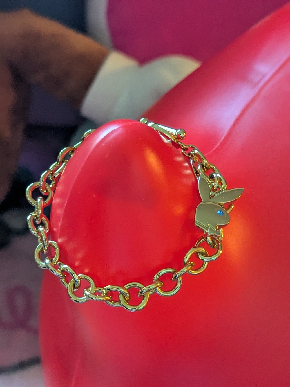 Playboy Gold Color Bunny Charm Chain Bracelet - Playful Women's Jewelry